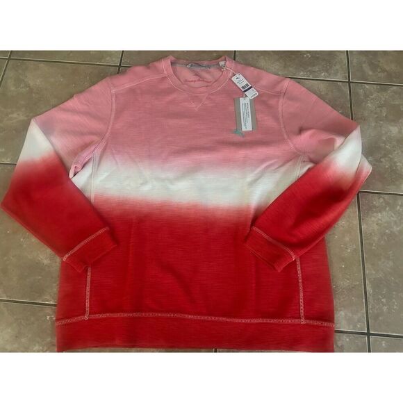 NEW Tommy Bahama Men's 2XL Candy Pink Tobago Bay Horizon Crewneck Sweatshirt XXL